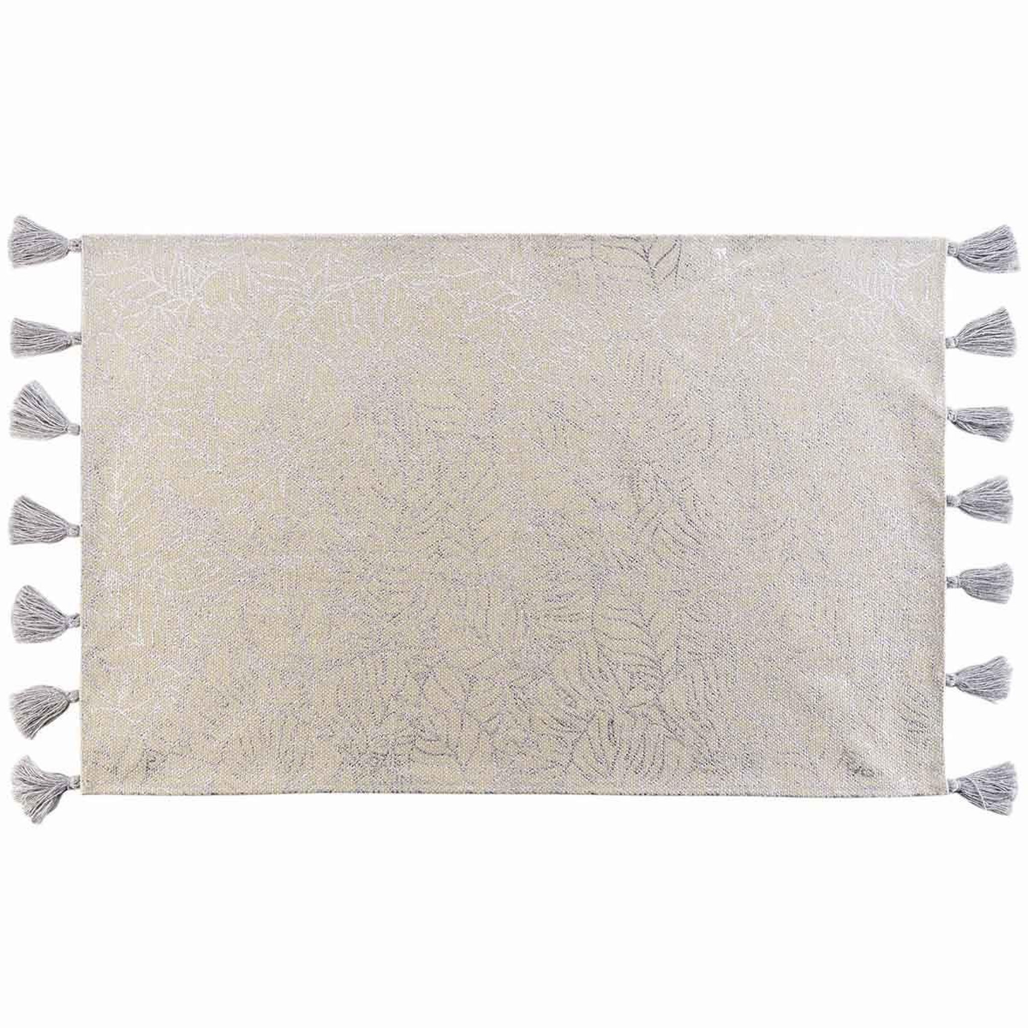 Douceur d'Intérieur Tapis déco imprimé  solea  60x90cm argent