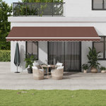 VIDAXL Auvent retractable automatique avec LED marron 600x300 cm