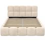 Voir la diapositive 3 : ID MARKET Lit coffre double NUAGE avec tête de lit matelassée et sommier 140 x 190 cm velours beige