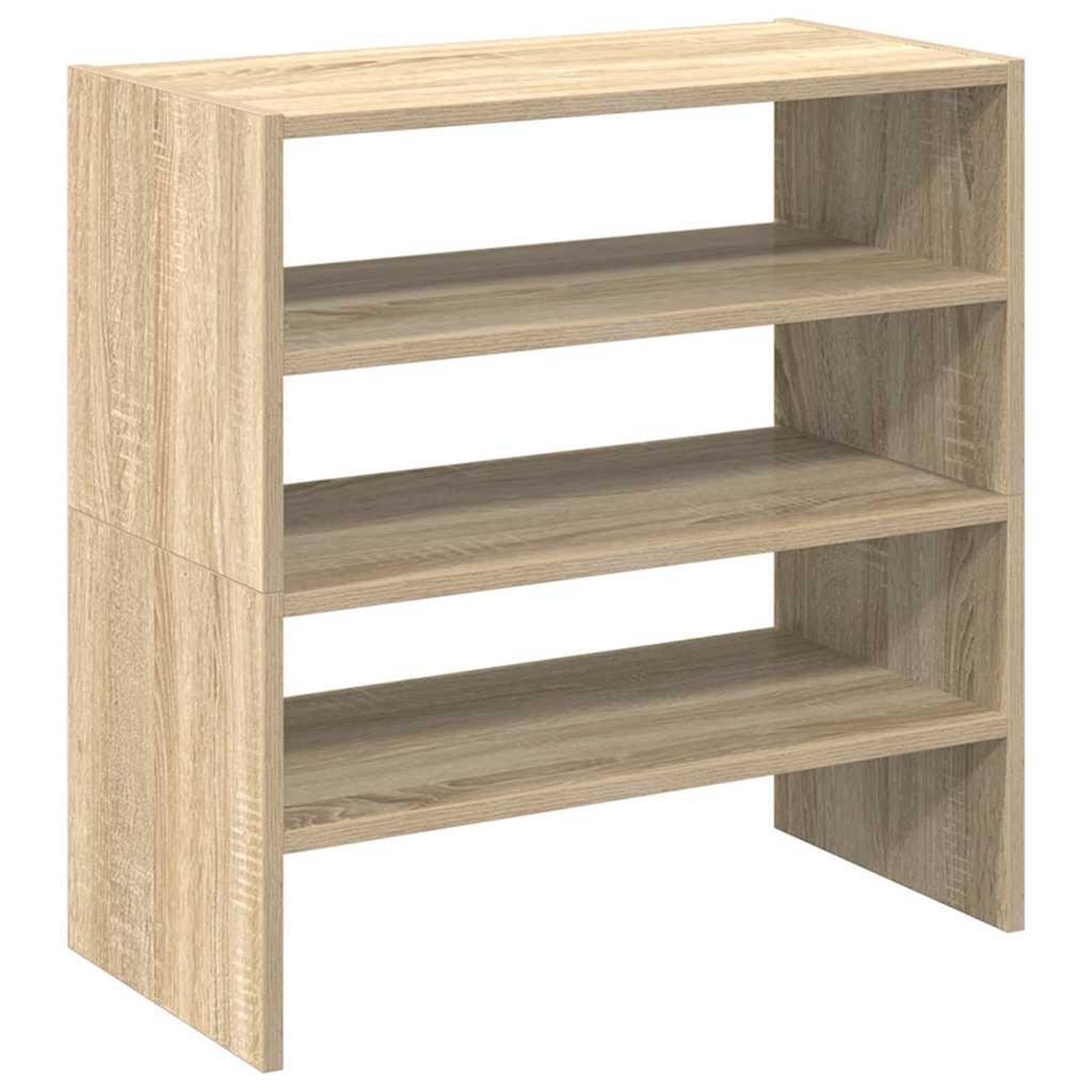 Voir la diapositive 2 : VIDAXL Etageres a chaussures 2 pcs empilable chene sonoma 60x30x30,5cm