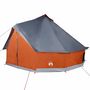 Voir la diapositive 2 : VIDAXL Tente familiale tipi 12 personnes gris et orange impermeable