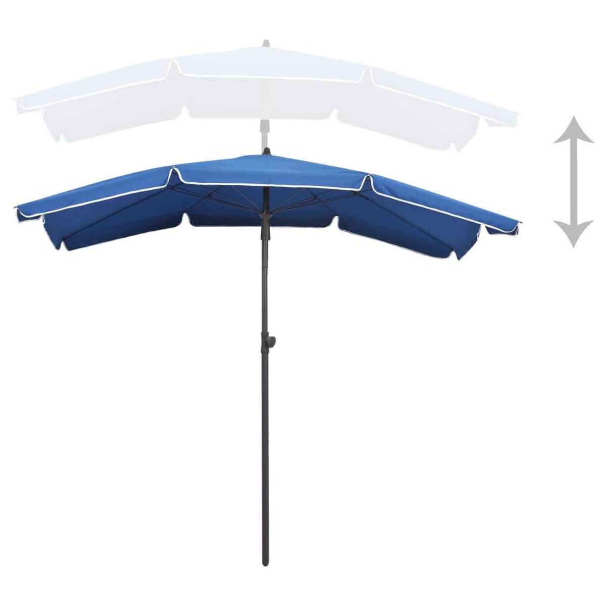 VIDAXL Parasol de jardin avec mat 200x130 cm bleu azure