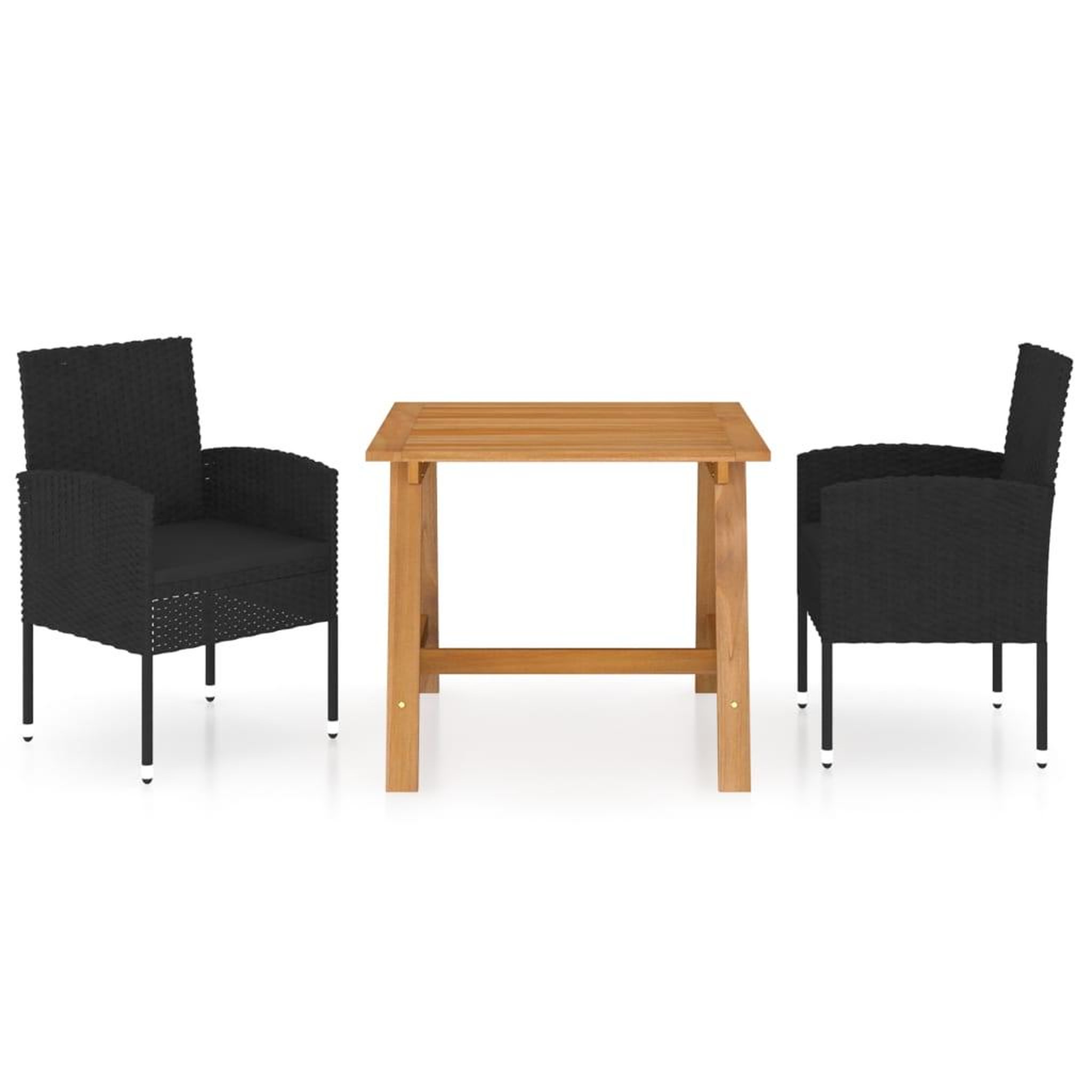 Voir la diapositive 1 : VIDAXL Ensemble a manger de jardin 3 pcs Noir