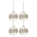 Paris Prix Lot de 4 Boules de Noël  Glace  10cm Transparent