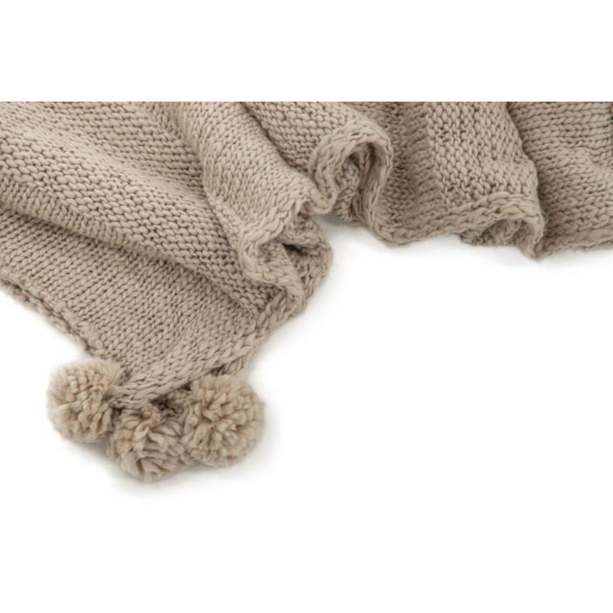 Paris Prix Plaid Avec Pompons  Anny  130x170cm Beige