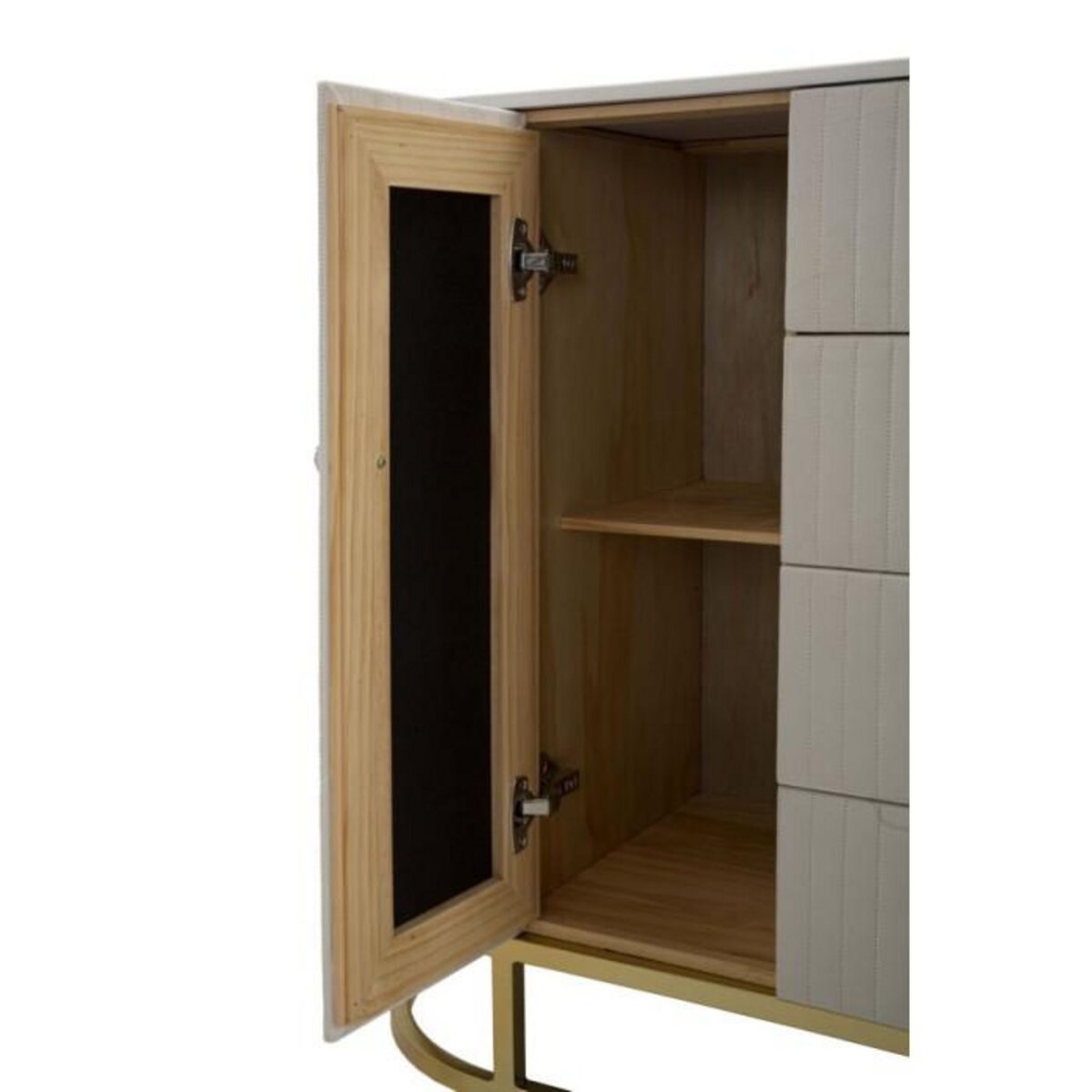 Paris Prix Buffet Design Effet Marbre  Montpellier  120cm Crème & Or