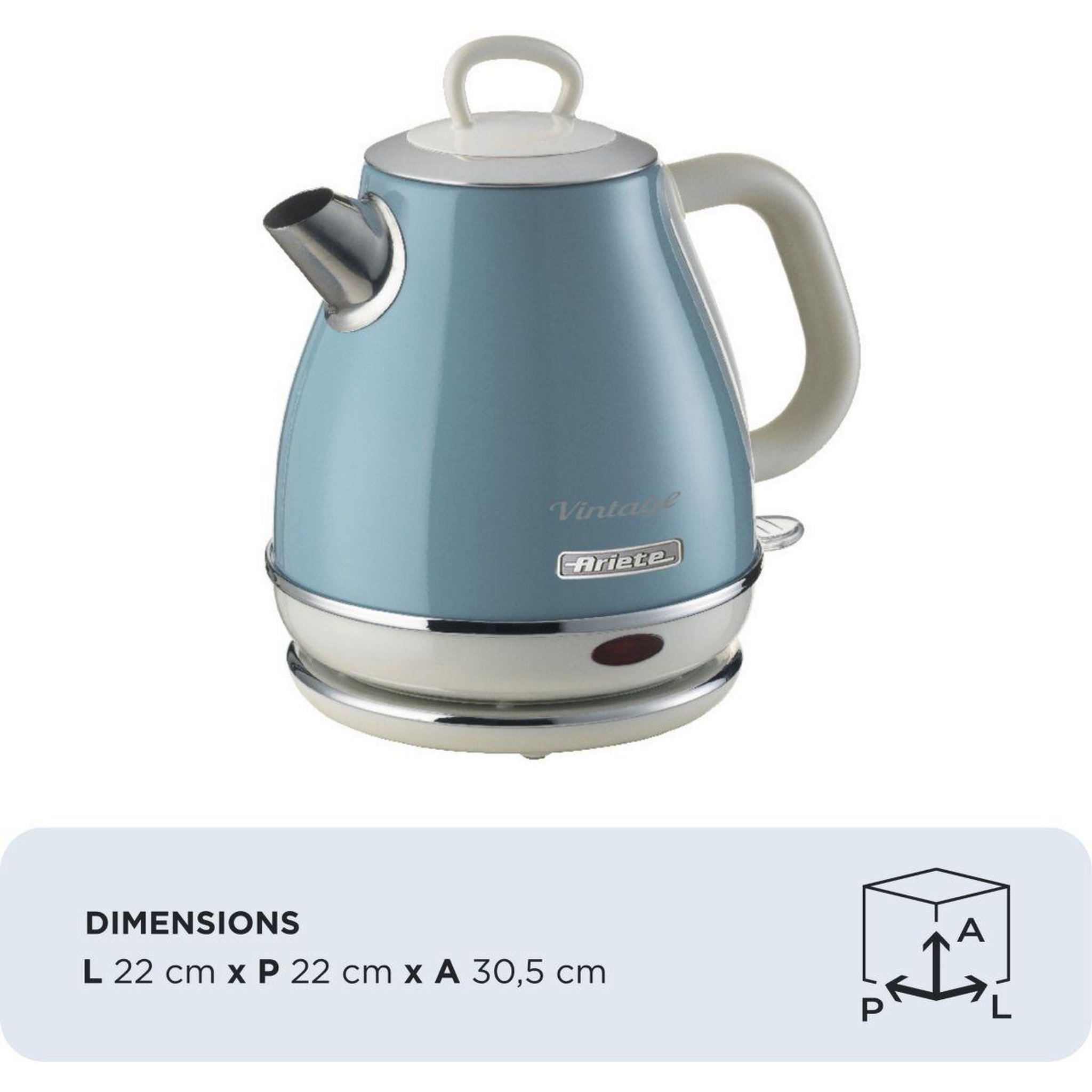 Voir la diapositive 4 : ARIETE Bouilloire vintage bleue