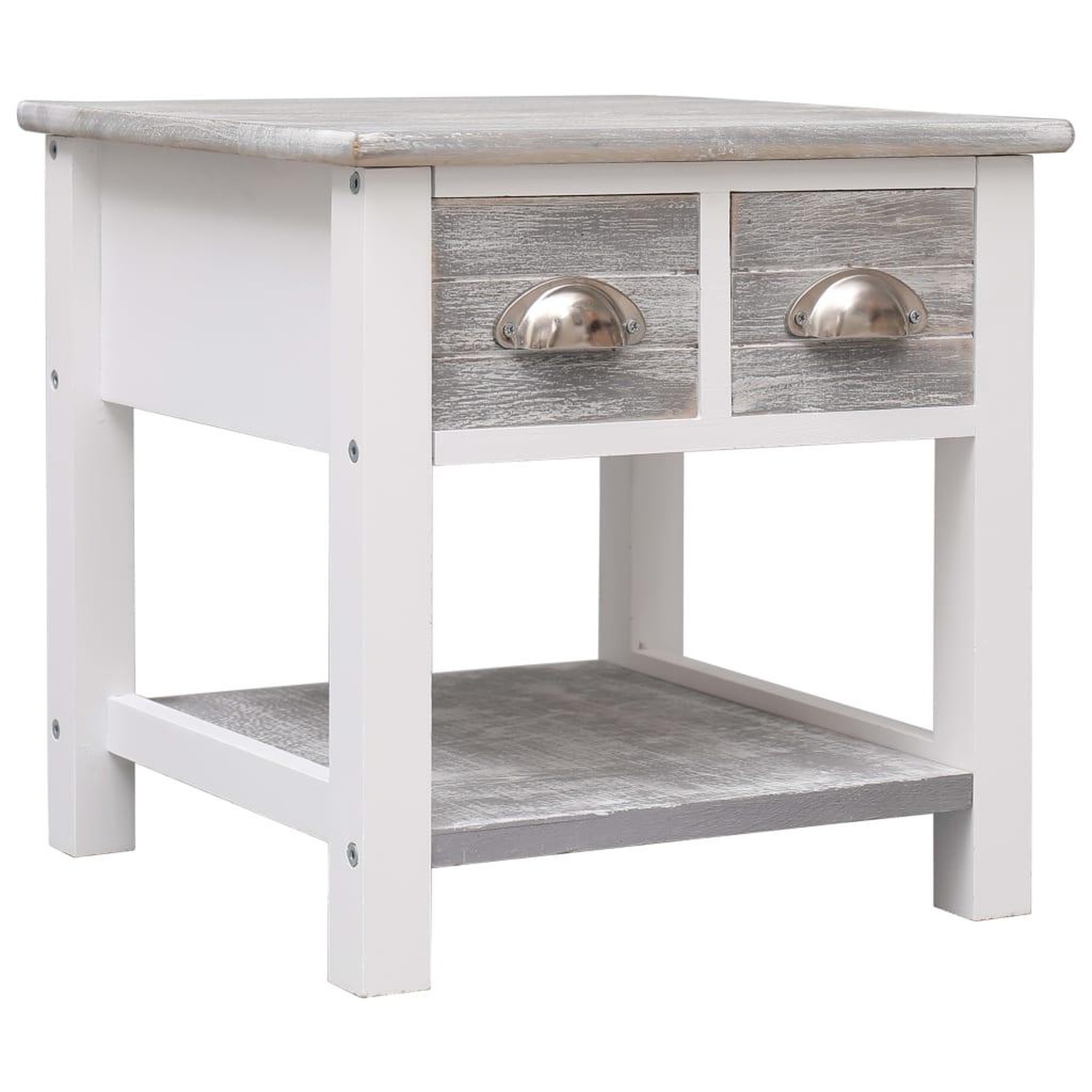 Voir la diapositive 1 : VIDAXL Table d'appoint Gris 40x40x40 cm Bois de Paulownia