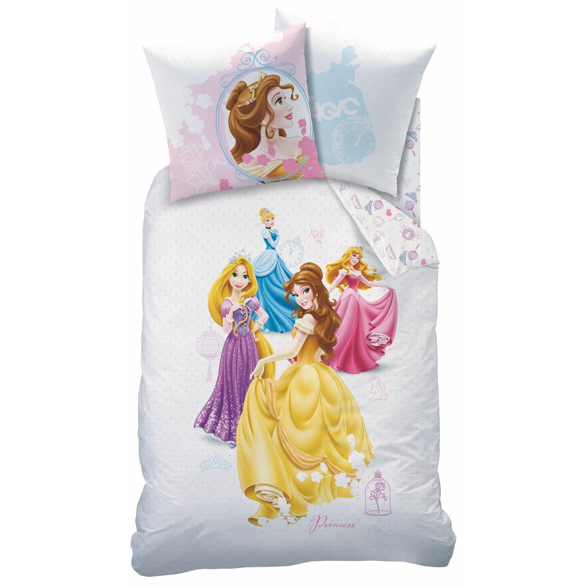 PRINCESS DISNEY Parure housse de couette enfant coton 57 fils PRINCESSES DISNEY BIG DREAM