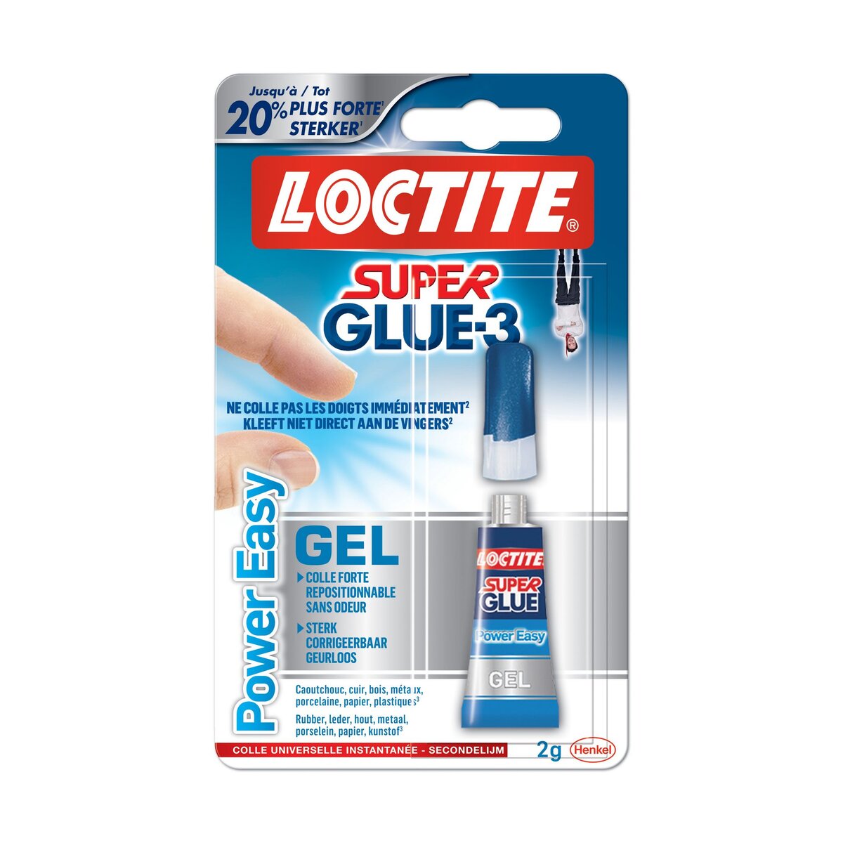 HENKEL Super glue power gel easy tube 2g pas cher Auchan.fr