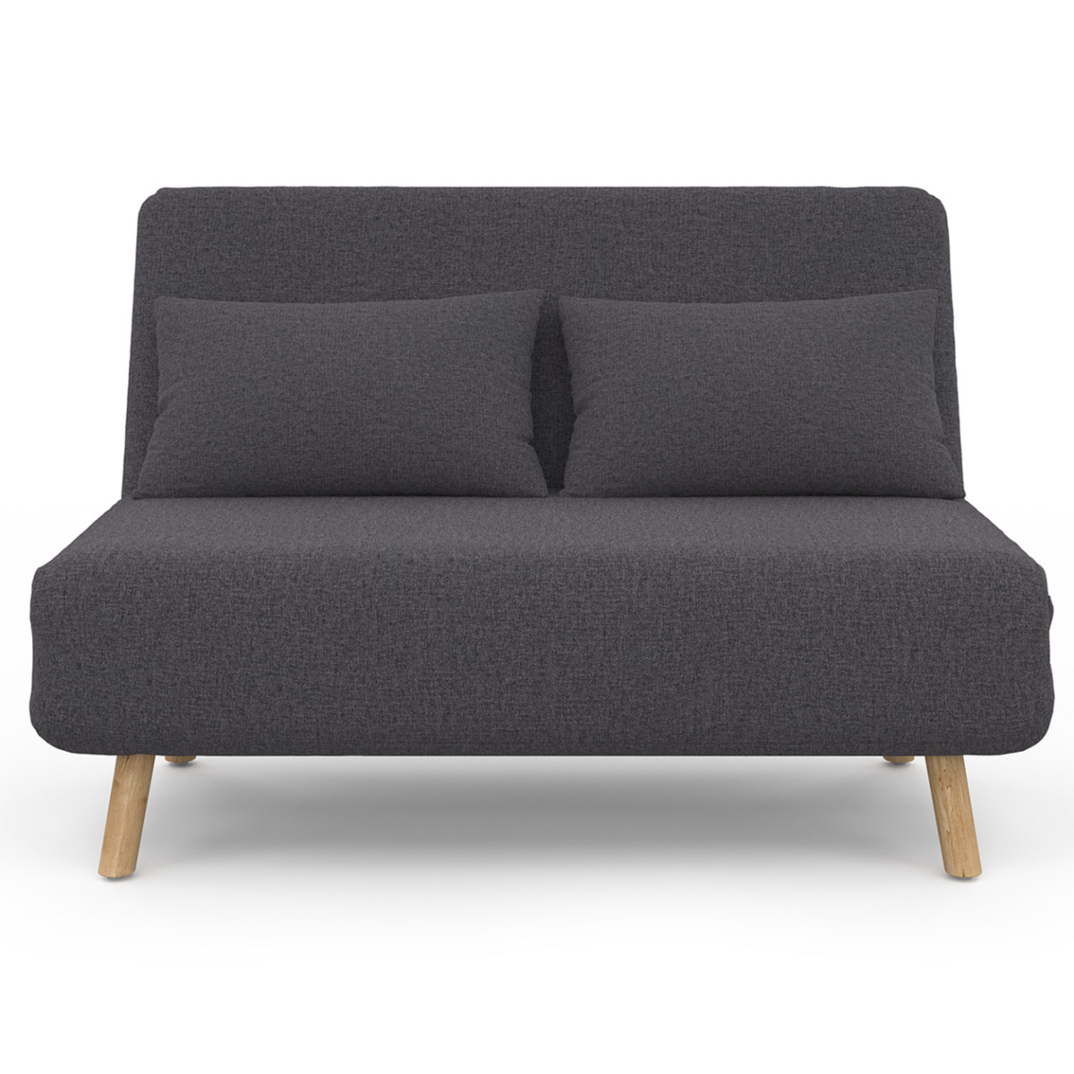 ID MARKET Canapé convertible ROMEO lit d'appoint 2 places 120 x 190 cm tissu gris anthracite