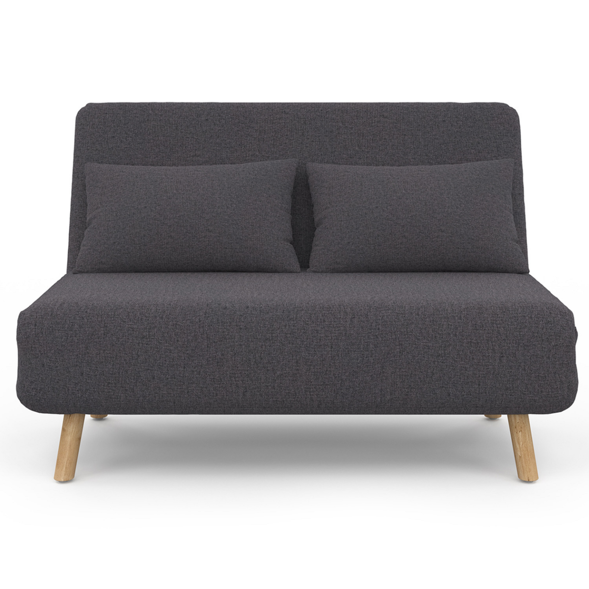 ID MARKET Canapé convertible ROMEO lit d'appoint 2 places 120 x 190 cm tissu gris anthracite