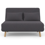 Voir la diapositive 4 : ID MARKET Canapé convertible ROMEO lit d'appoint 2 places 120 x 190 cm tissu gris anthracite