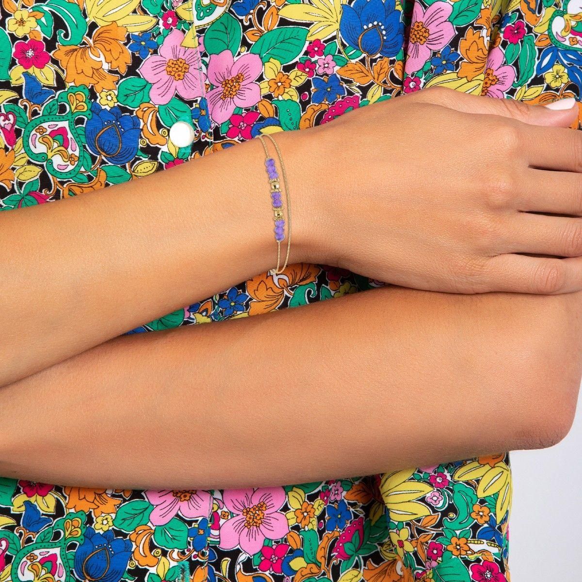 SC BOHEME Bracelet double tour par SC Bohème orné d'Améthystes