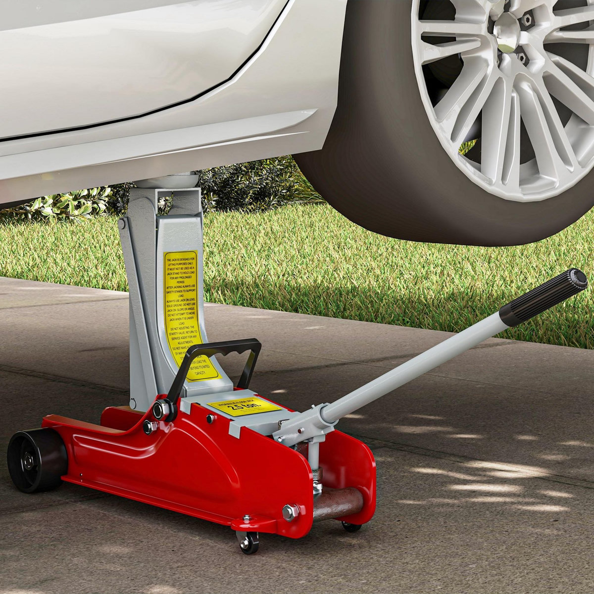 HOMCOM Cric de levage hydraulique - cric de levage réglable 8-38 cm métal rouge noir