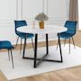 Voir la diapositive 4 : ID MARKET Table à manger extensible ronde SELMA 4-8 personnes noir et plateau marbre blanc ALASKA 110 - 150 cm