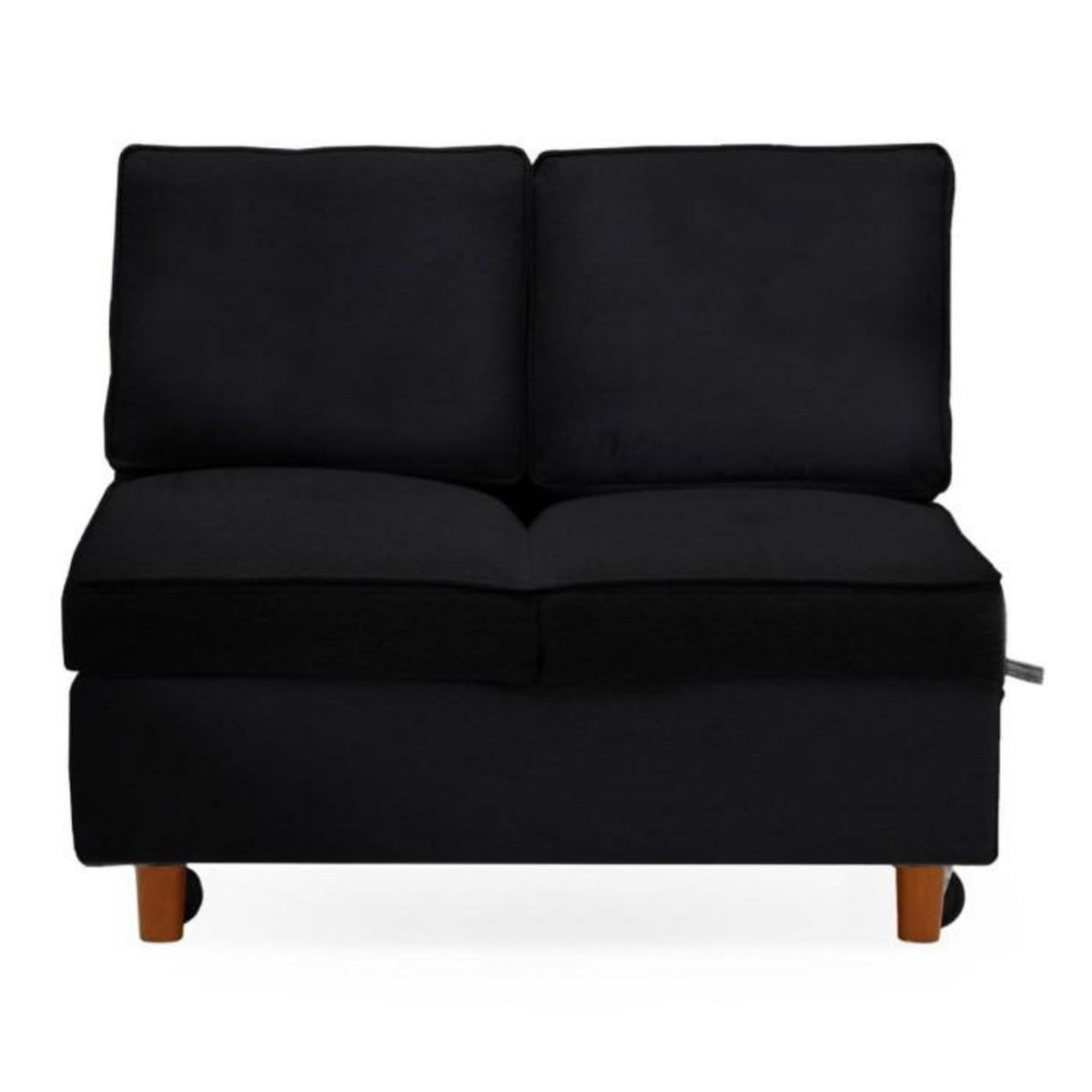 Paris Prix Banquette 2 Places Convertible Velours  Théo  107cm Noir