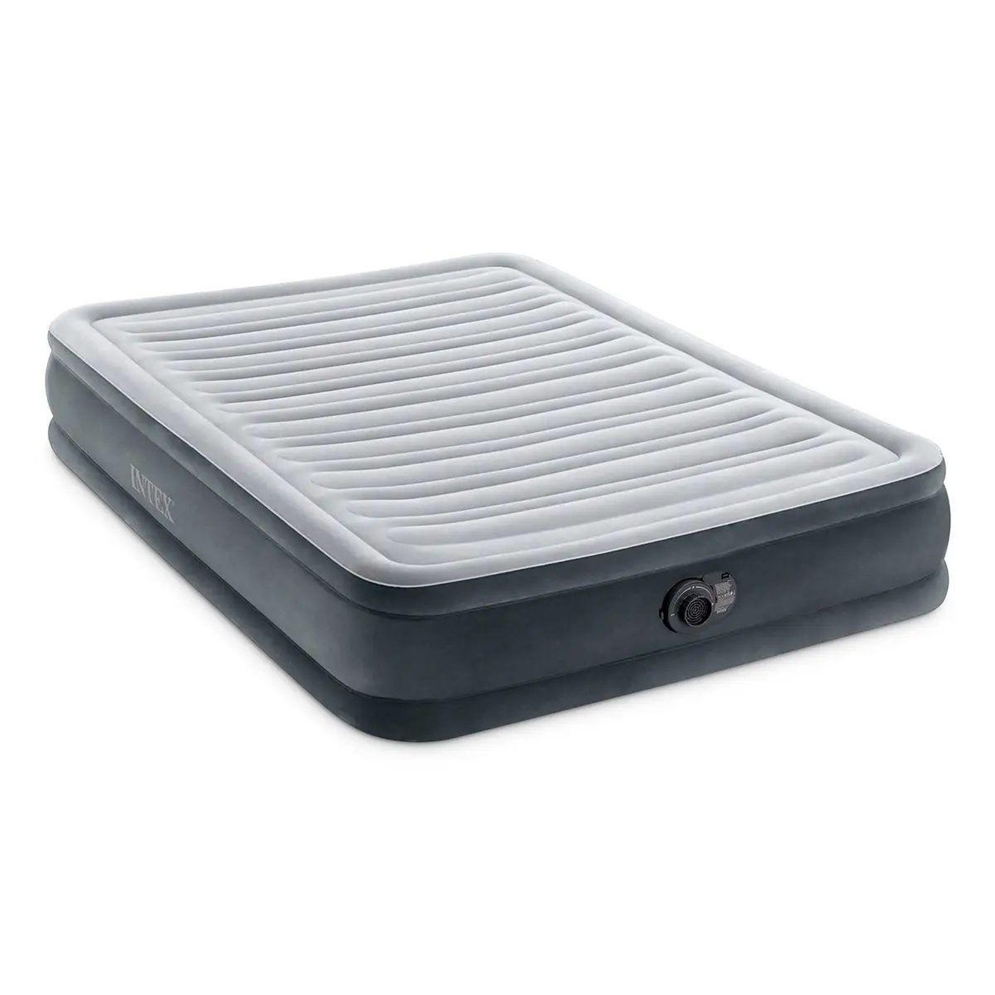 INTEX Matelas gonflable électrique 2 places  confort  191cm gris clair