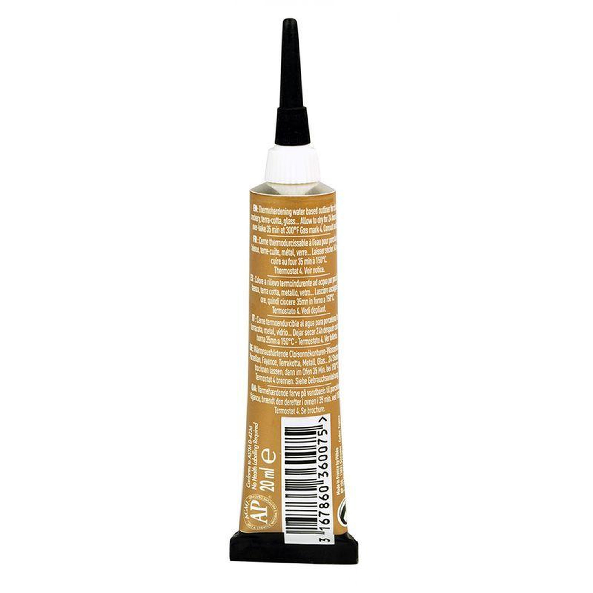 Voir la diapositive 3 : Pebeo Peinture à l'eau brillante pour porcelaine - Or - 20 ml