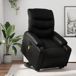 VIDAXL Fauteuil inclinable de massage electrique noir similicuir