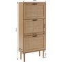 Voir la diapositive 7 : Meuble À Chaussures Cannage Et Décor Bois 3 Portes - L60 cm AMANDINE