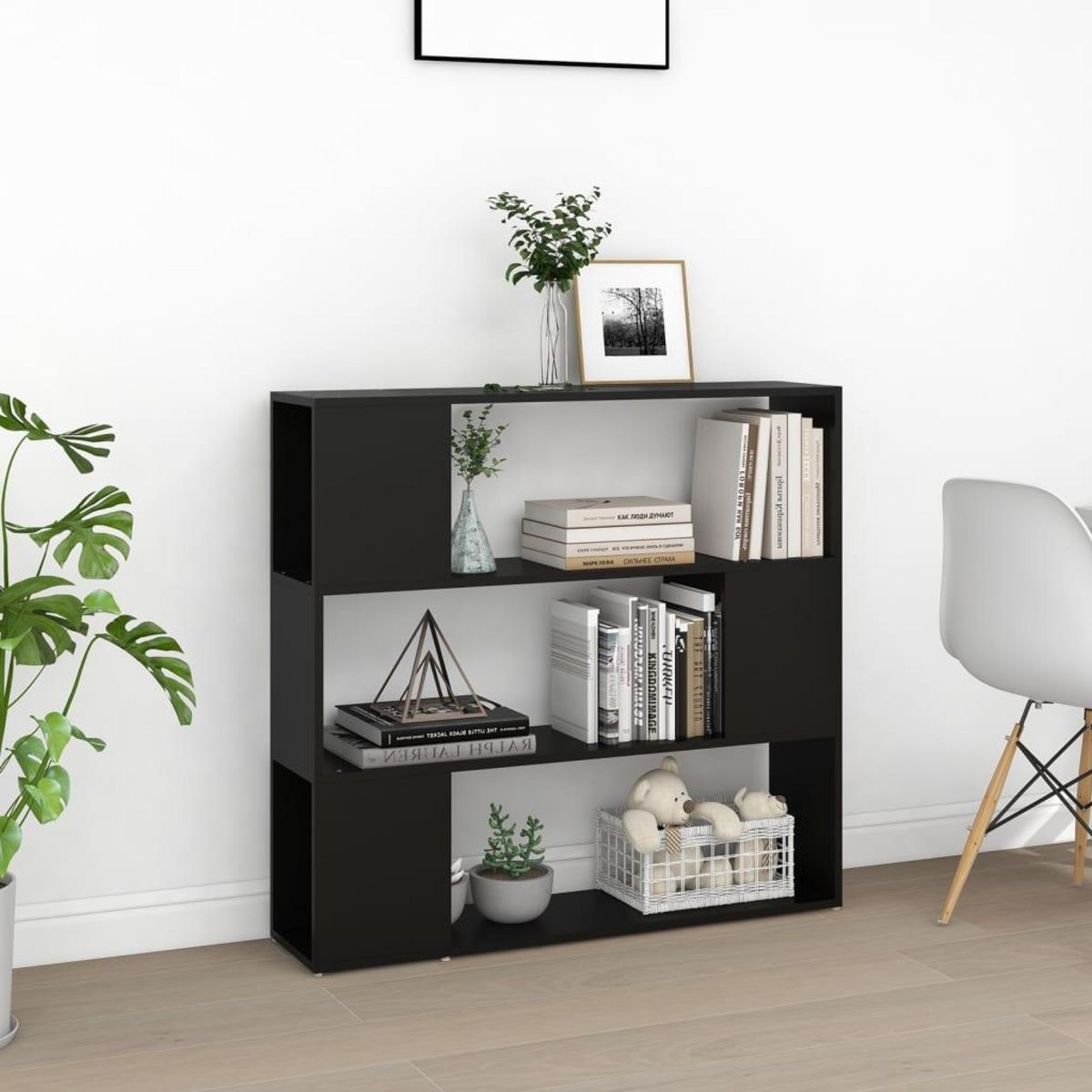 VIDAXL Bibliotheque/Separateur de piece Noir 100x24x94 cm