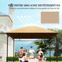 Voir la diapositive 5 : OUTSUNNY Toile de rechange pour pavillon tonnelle tente 3 x 3 m polyester haute densité 180 g/m² revêtement PA anti-UV beige