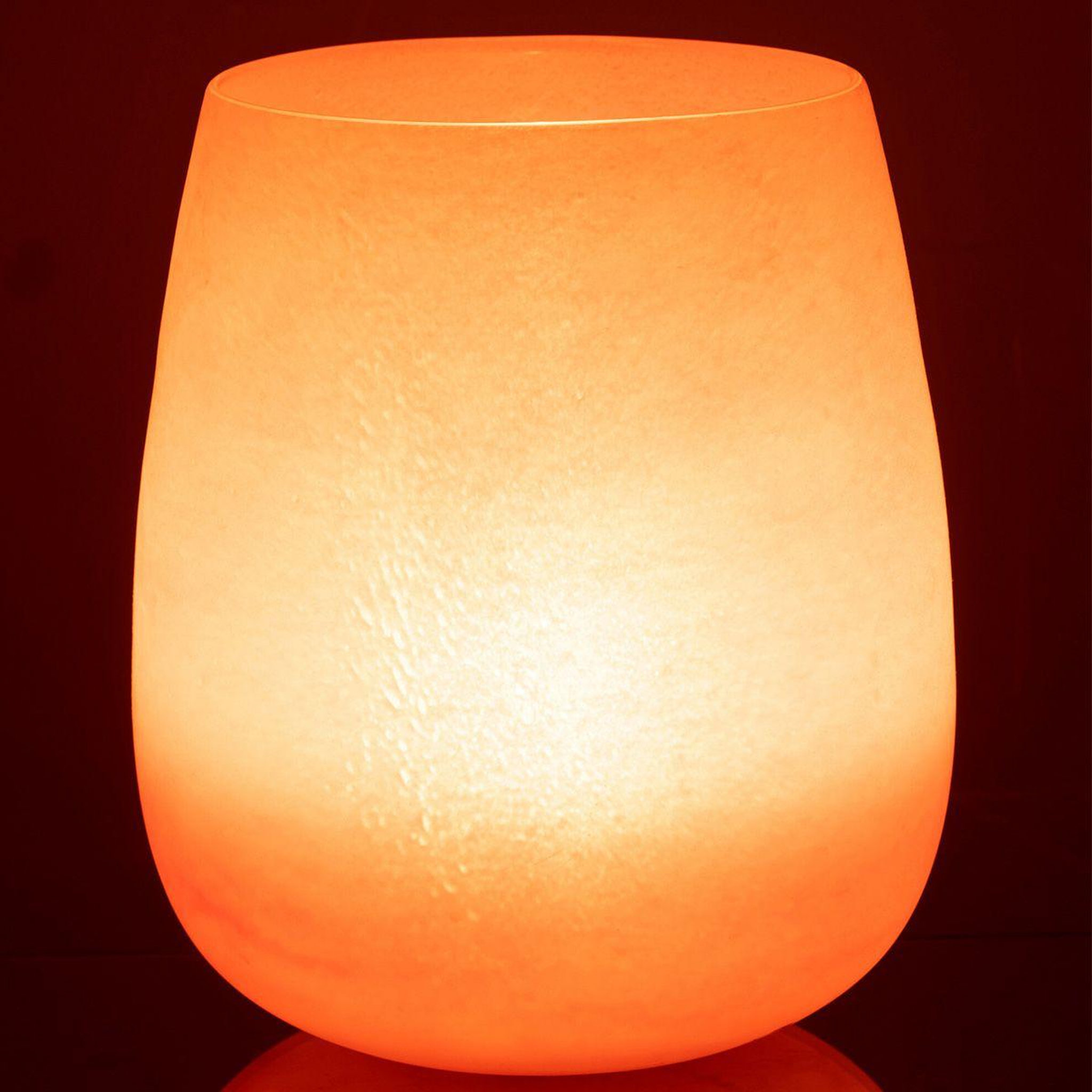 Voir la diapositive 3 : J-LINE Vase Déco en Verre  Givré  27cm Corail