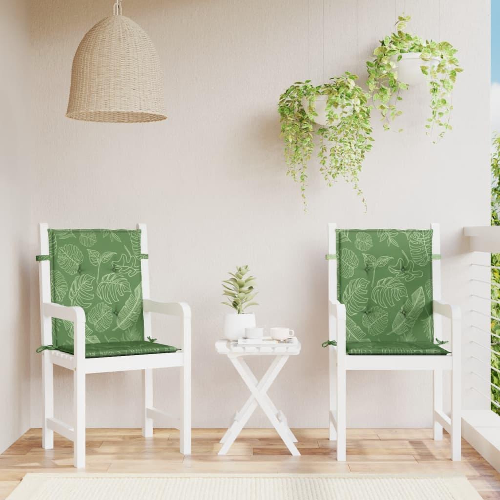 VIDAXL Coussins de chaise a dossier bas lot de 2 modele de feuille
