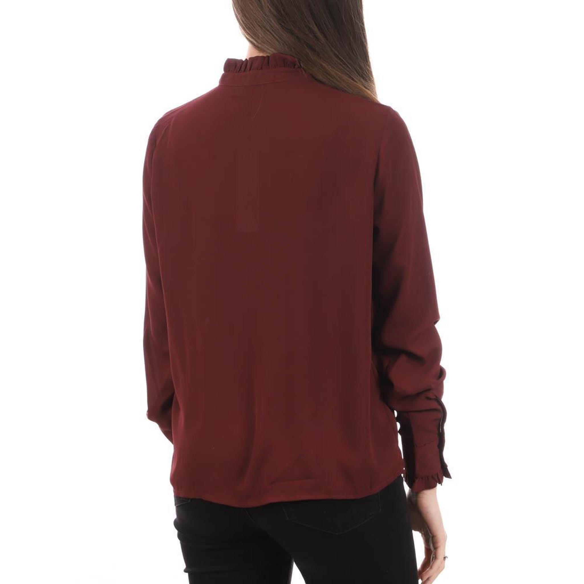 Voir la diapositive 2 : JACQUELINE DE YONG Blouse Bordeaux Femme JDY Melisa