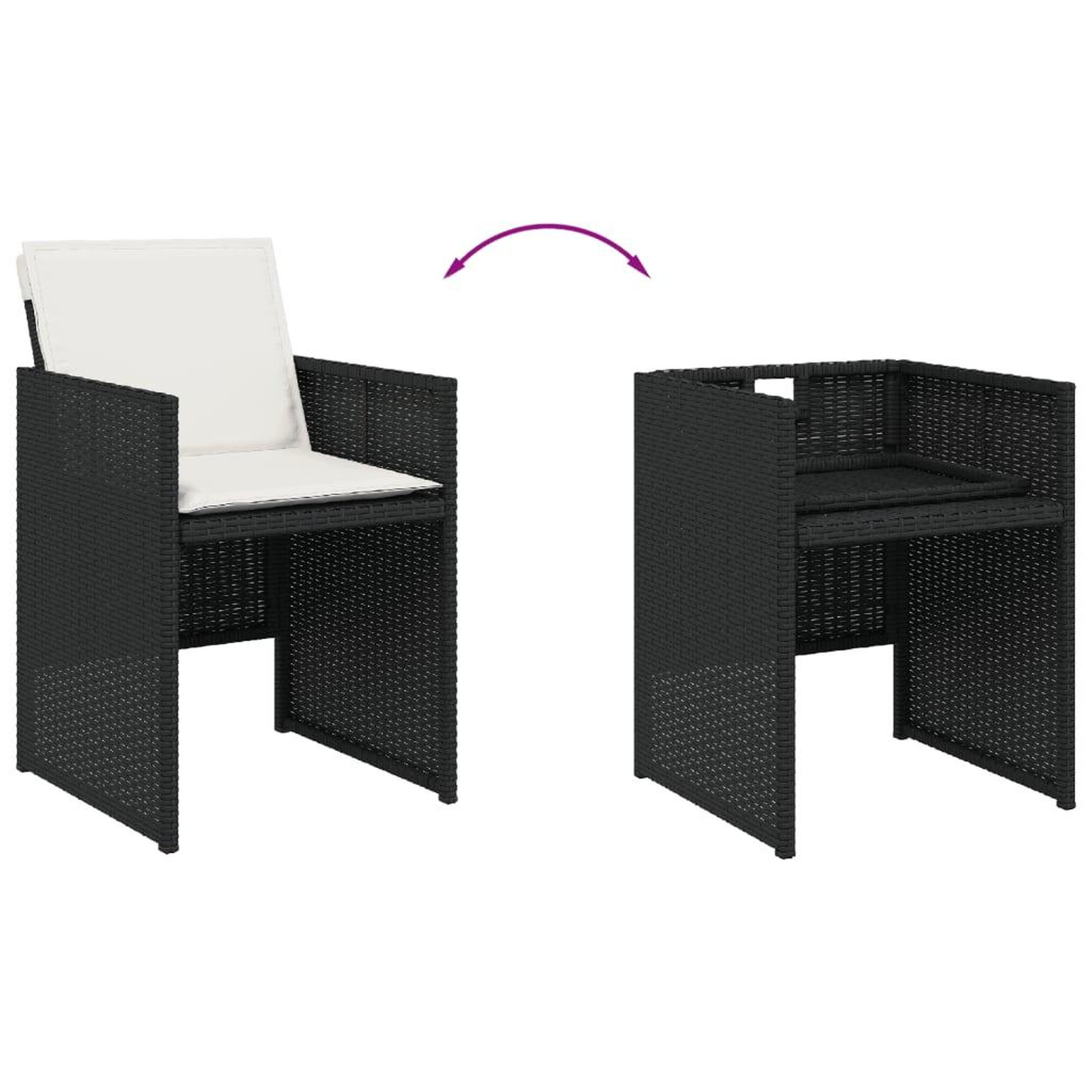 Voir la diapositive 5 : VIDAXL Ensemble a manger de jardin 17 pcs coussins noir resine tressee