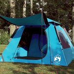 VIDAXL Tente de camping a dome 4 personnes bleu liberation rapide