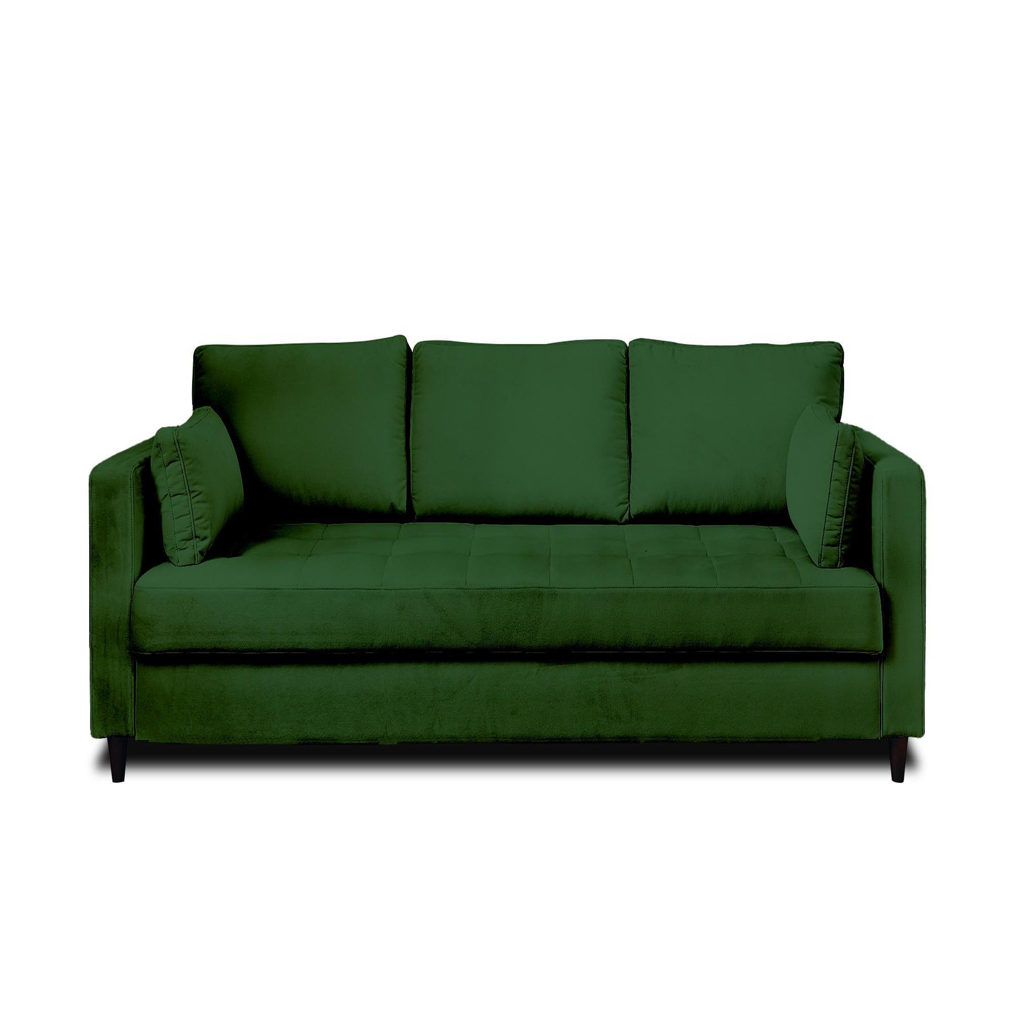 Voir la diapositive 6 : BEST MOBILIER Anna - canapé droit 3 places convertible avec poche en velours