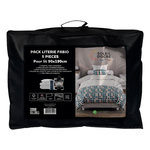 SOLEIL D'OCRE Ensemble couette et parure 5 Pièces FABIO pour lit en 90x190 cm, par Soleil d'ocre. Coloris disponibles : Bleu, Gris