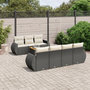 Voir la diapositive 1 : VIDAXL Salon de jardin 8 pcs avec coussins noir resine tressee