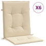 Voir la diapositive 2 : VIDAXL Coussins de chaise de jardin a dossier bas lot de 6 beige