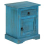 Voir la diapositive 4 : VIDAXL Table de chevet Bois de manguier massif 40x30x50 cm Bleu