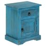 Voir la diapositive 4 : VIDAXL Table de chevet Bois de manguier massif 40x30x50 cm Bleu