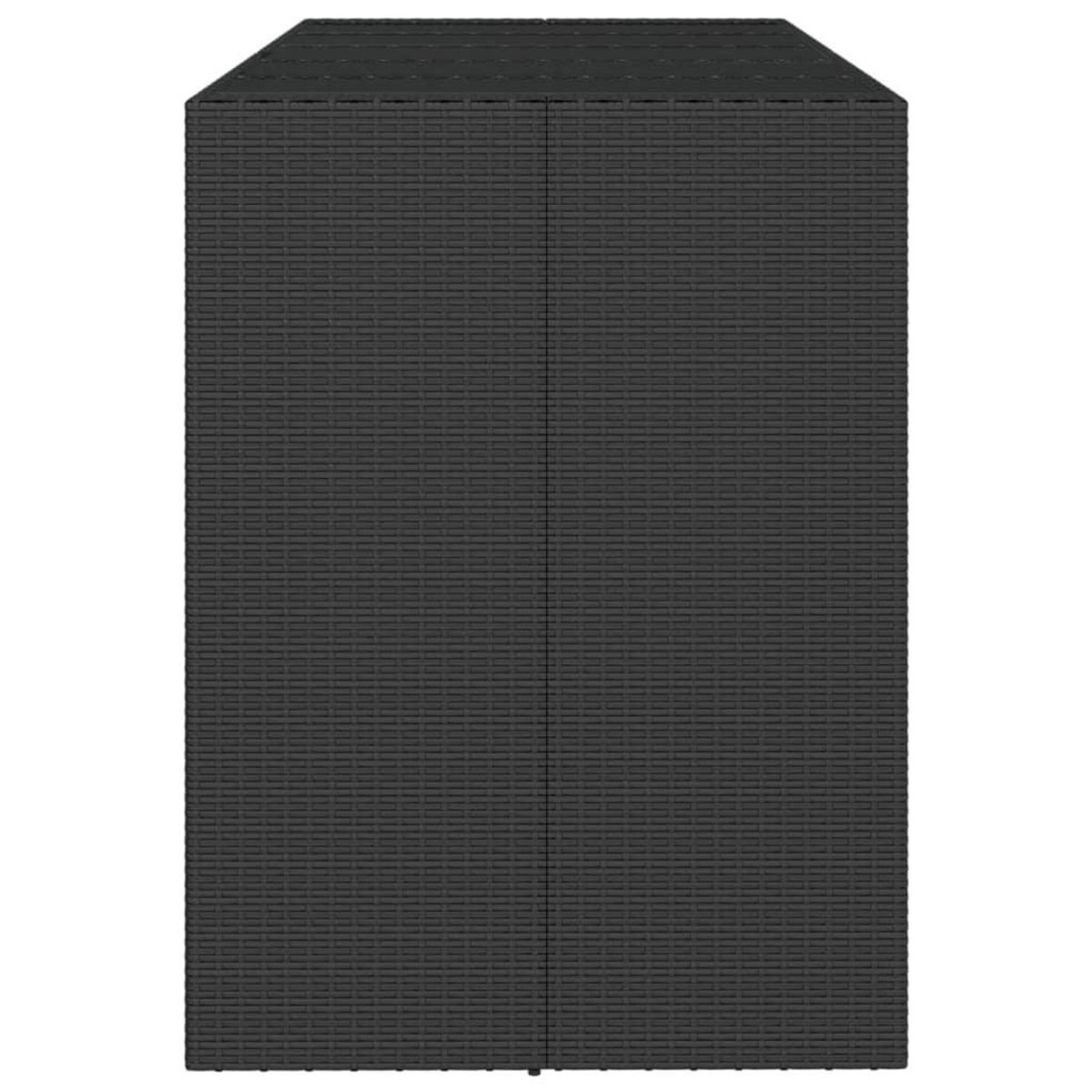 VIDAXL Table de bar et dessus en verre noir 185x80x110 cm poly rotin