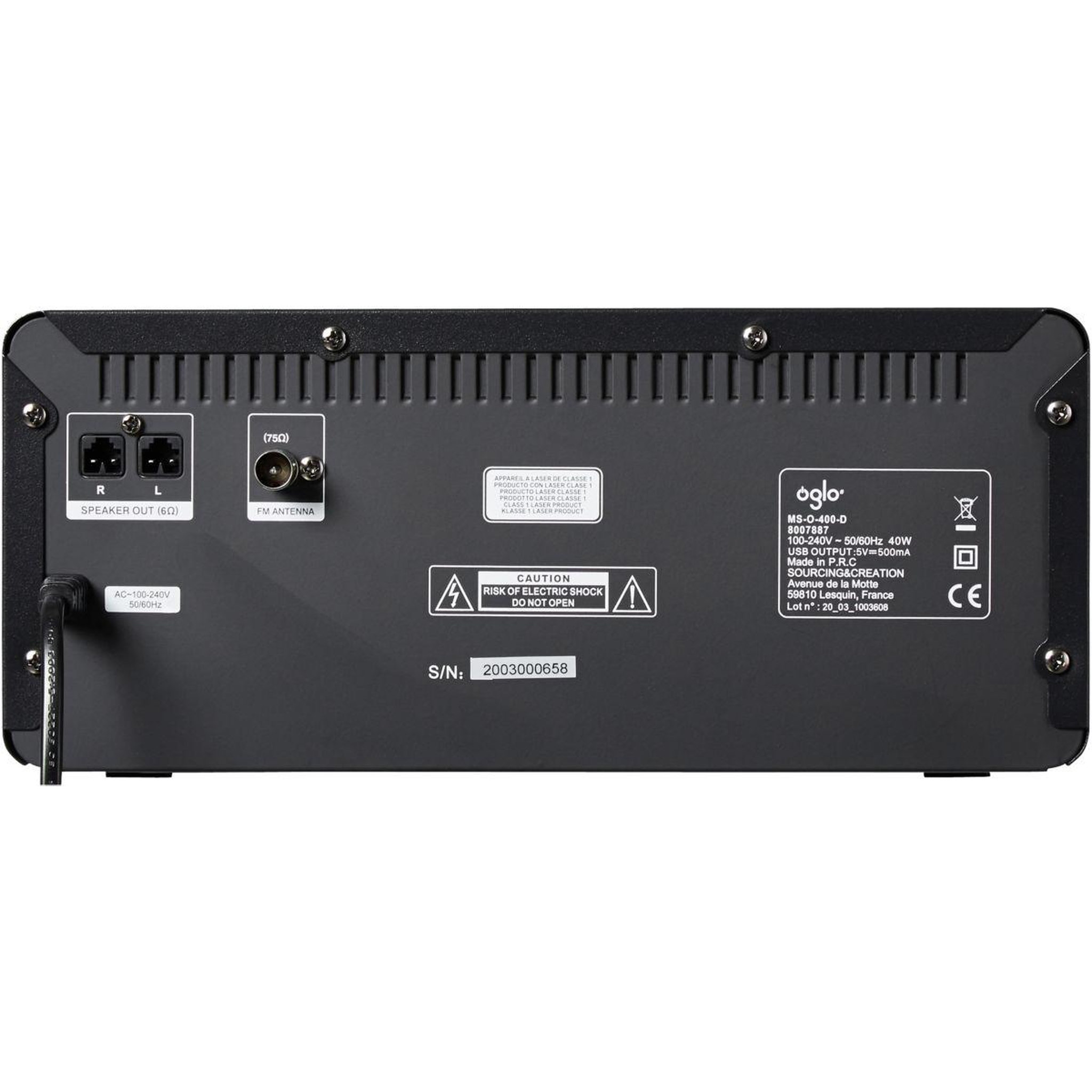 Voir la diapositive 4 : OGLO# Chaîne HiFi MS-O-400-D