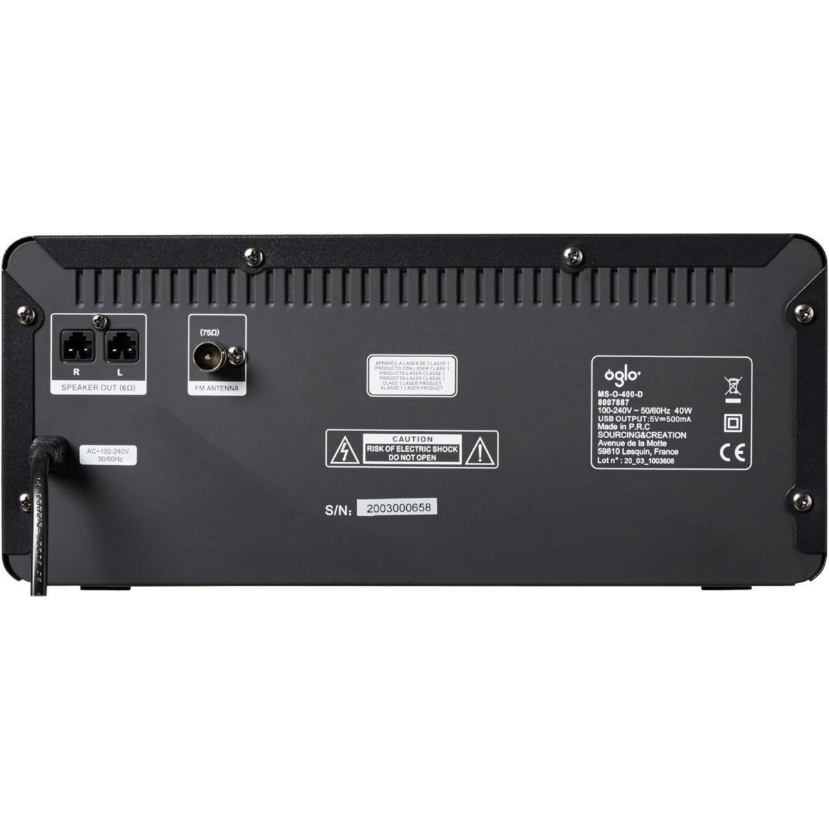 OGLO# Chaîne HiFi MS-O-400-D