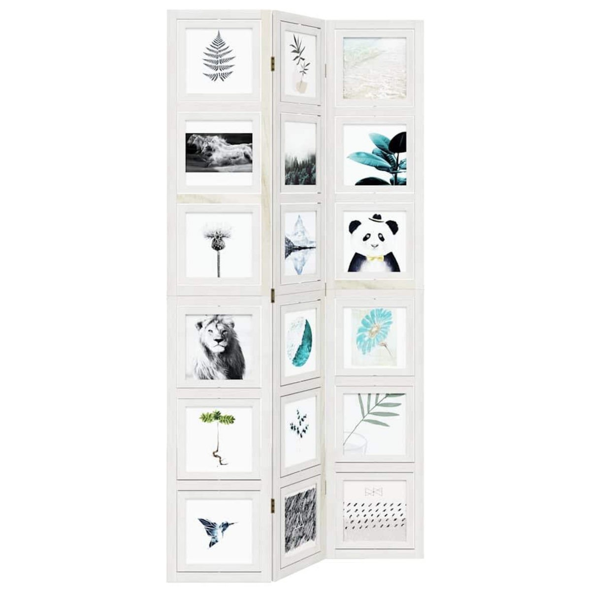 VIDAXL Cloison de separation 3 panneaux blanc bois de paulownia massif