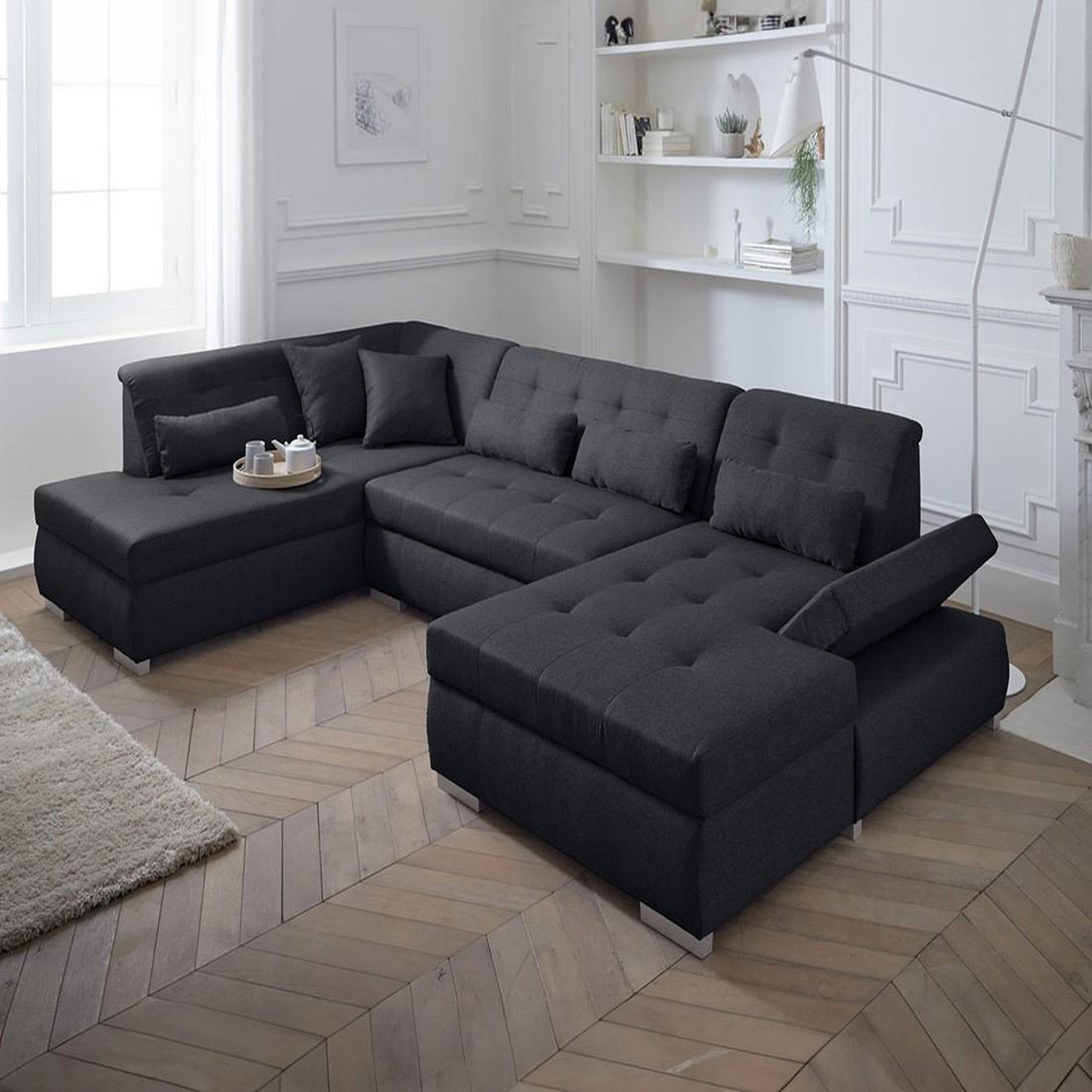 Voir la diapositive 2 : LISA DESIGN Vermont - canapé panoramique d'angle gauche - 7 places - xxl