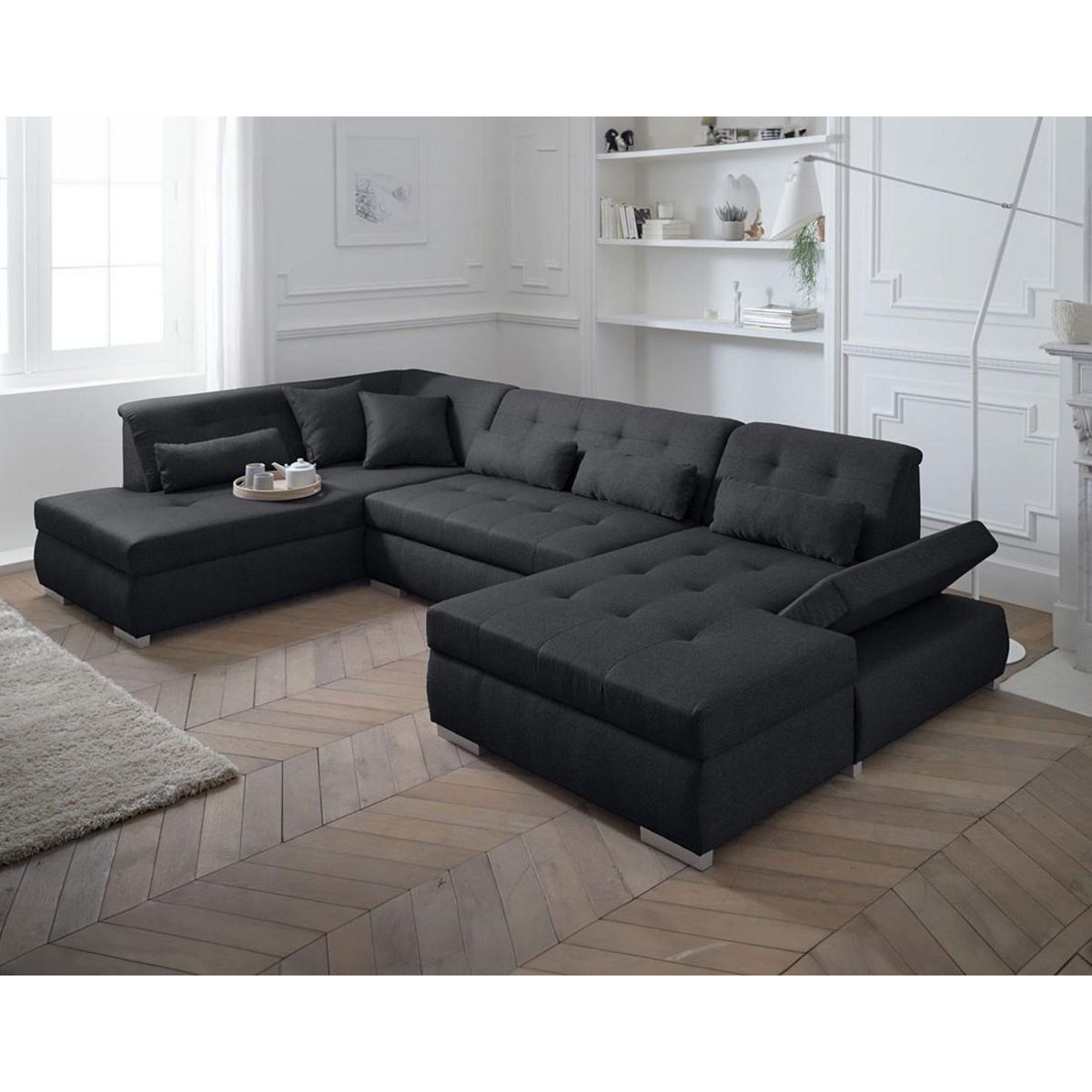 LISA DESIGN Vermont - canapé panoramique d'angle gauche - 7 places - xxl