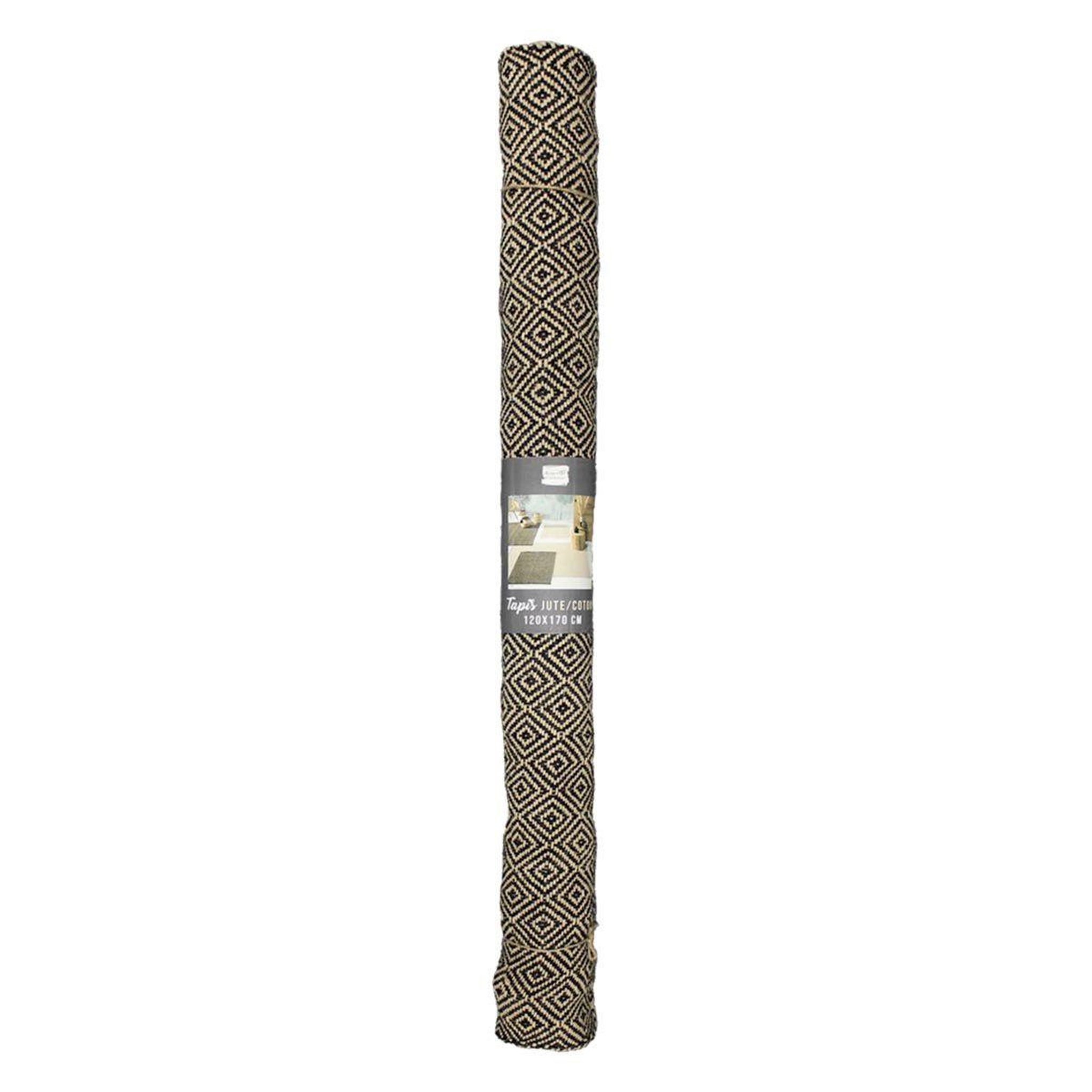 Voir la diapositive 5 : Douceur d'Intérieur Tapis déco en jute  livio  120x170cm noir