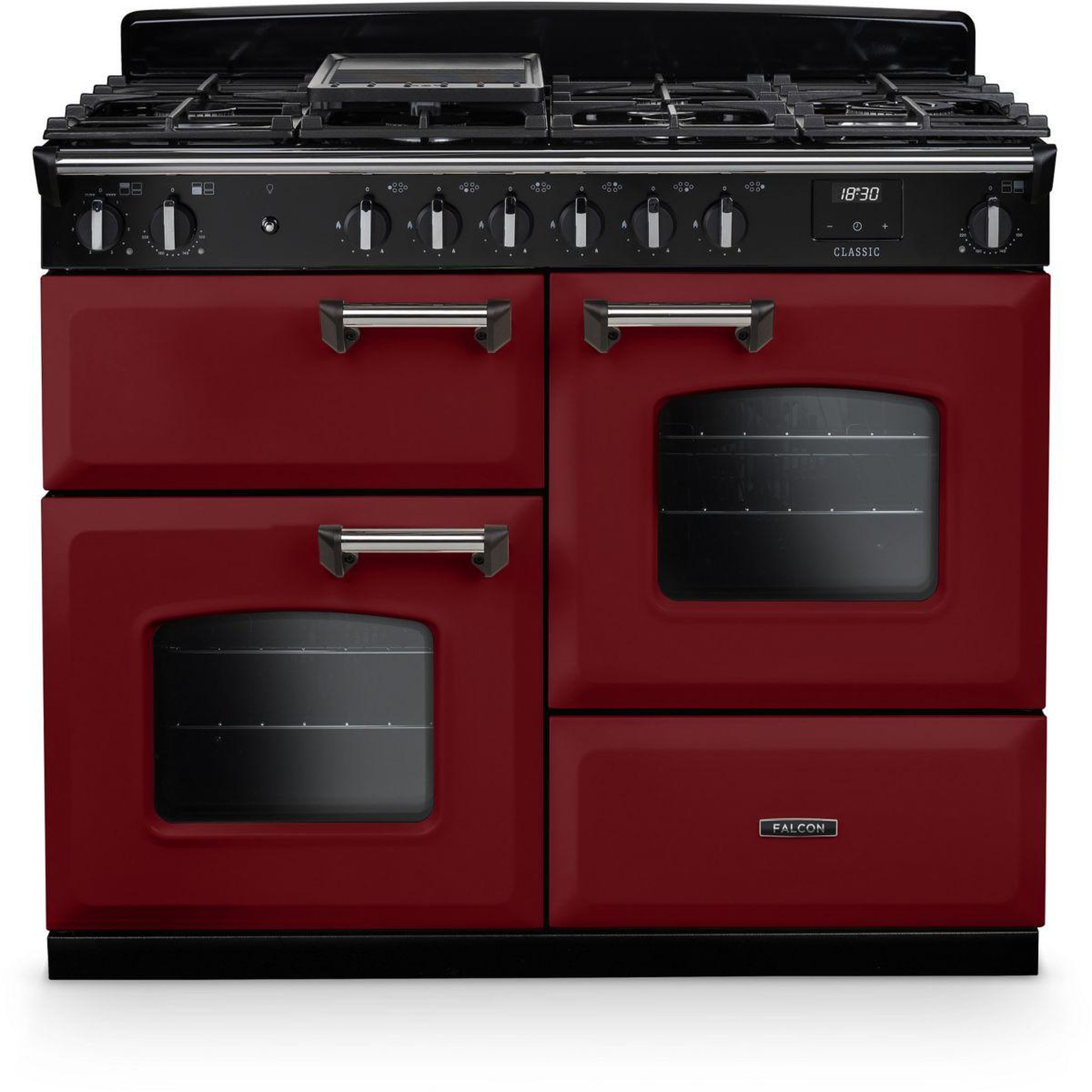 Falcon Piano de cuisson gaz ngc oc tab gaz 110 cm bordeaux chrome