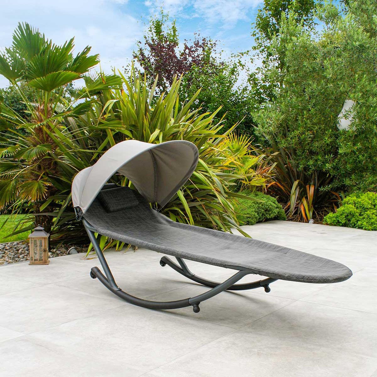 Paris Prix Bain de Soleil Avec Pare-Soleil  Hossegor  203cm Gris