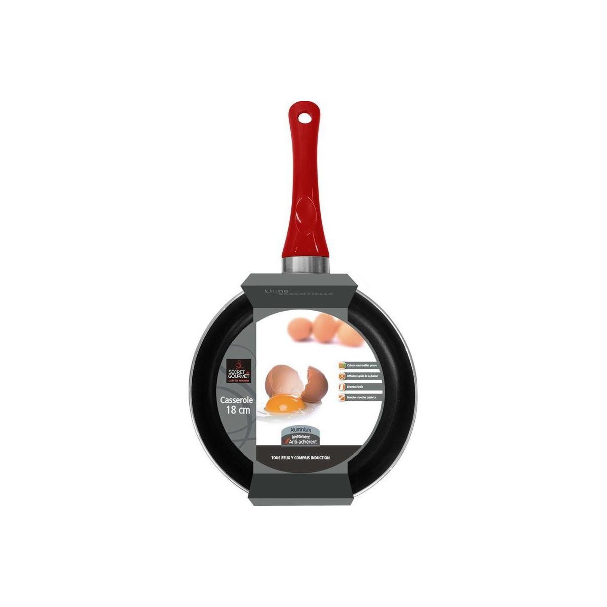 Voir la diapositive 5 : FIVE Casserole en aluminium  essentielle  18cm rouge