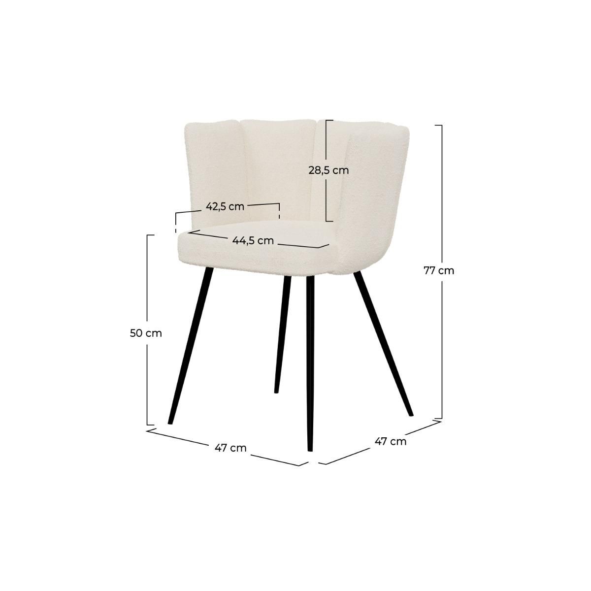 Rendez vous déco Lot de 2 chaises en tissu bouclé beige et pieds en métal - Cosette