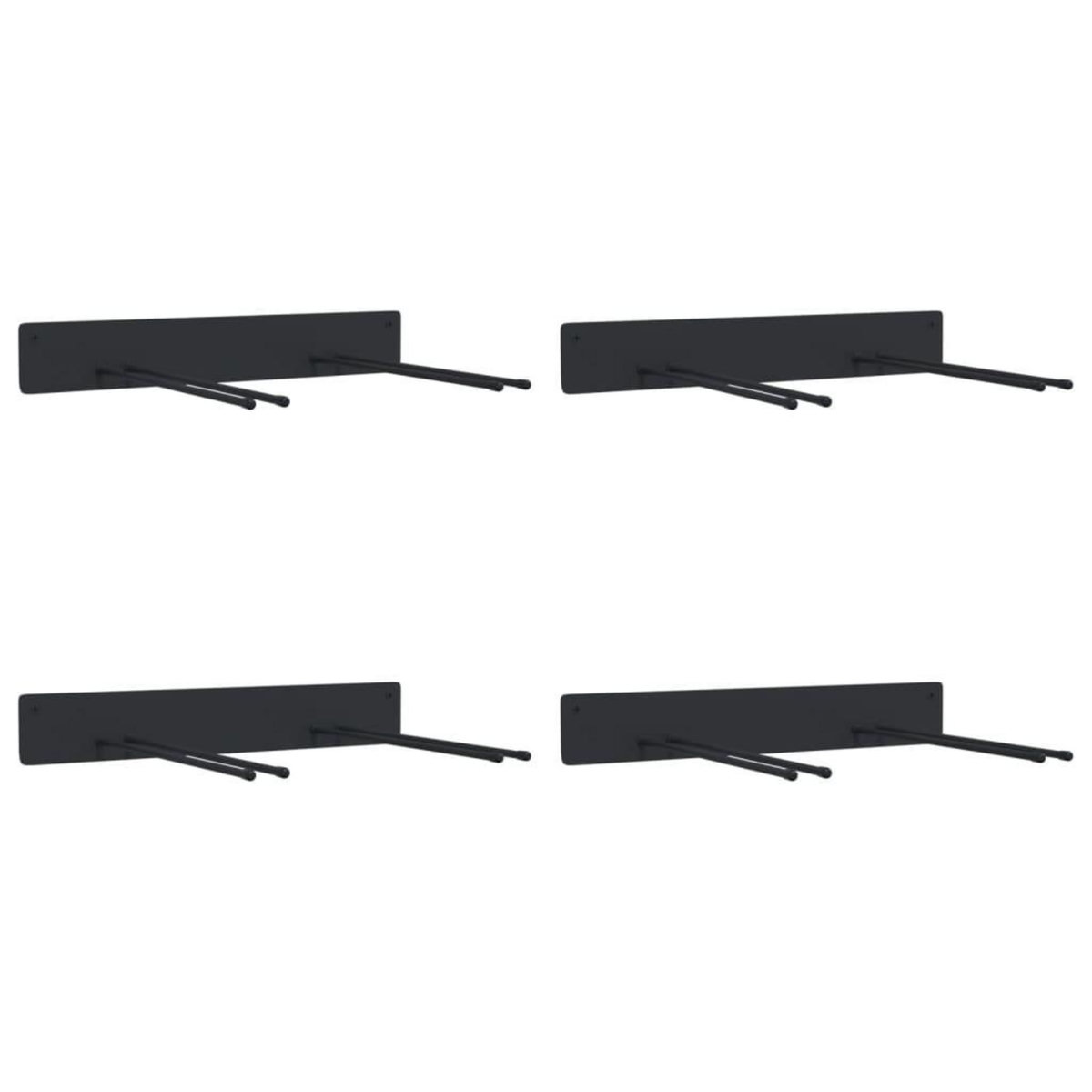 VIDAXL Supports muraux pour outils de jardin 4 pcs noir acier